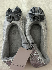 Ladies Sequin Slippers Size