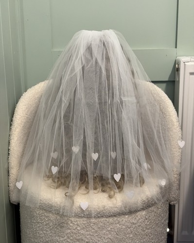 Bridal heart veil - bridal,