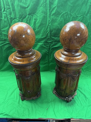 Pair old oak staircase - of,