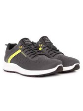 Crosshatch Mens Lace up Trainers Shoes Lightweight Fabric Sneaker Gym Black Grey