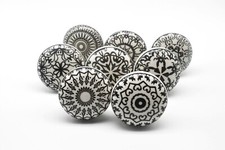 Black mosaic knobs - mosaic, vintage