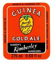 England - Vintage Beer Label - Hardys & Hansons, Kimberley - Guinea Gold Ale
