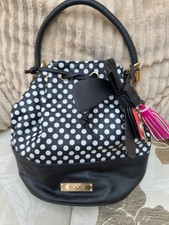 FLOOZIE (Frost French)  Bucket style bag black base upper black /white spots 