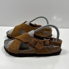 Birkenstock Tulum Cross Sandals Soft Mink Brown Suede Size UK 5 Eur 38