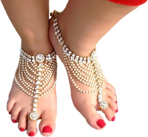 Toe anklet gold plated - anklet,