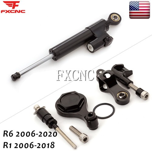 Black steering damper mount - damper,