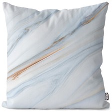 Marble Effect Marbled Stone Cushion Cover Blue White Texture Ink Grey Silver Ku