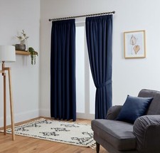 Blackout Curtains Thermal Pencil Pleat Tape Top - Energy Saving + Tie Backs