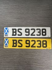 BS 9238 Private Personalised Car Registration License Plate Scotland Flag