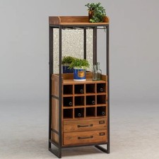 Teak wine cabinet with
