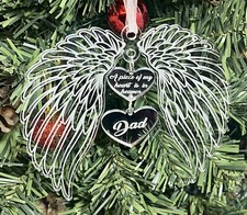 Personalised Angel Wings Memorial Christmas Tree Hanging Decoration Sentimental
