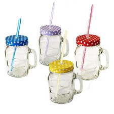 CLEAR GLASS MASON MUGS
