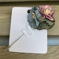 Multi-Colour Floral Fabric Scarf Pin Brooch