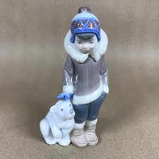 Lladro Eskimo Boy with Pet