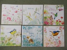 Job lot/Bundle of 6 Bi-fold Birthday Greeting Cards - all different