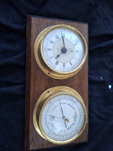 Vintage barometer clock - vintage, gb