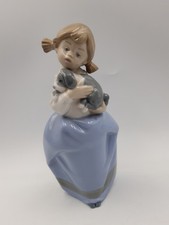 Lladro NAO Figurine Girl Holding Sleeping Puppy 19cm Tall