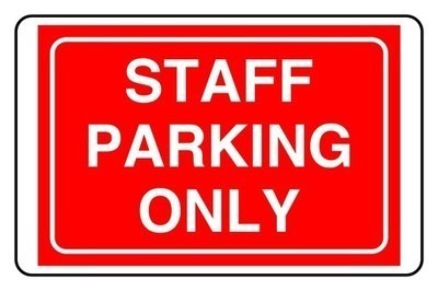 Staff parking only safety - parking,