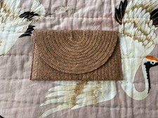 Natural Woven Raffia Straw Holiday Summer Clutch Bag (Used Once VGC)