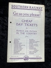 1936 Southern Railway Handbill Day Tickets Rambles & Outings in the Country
