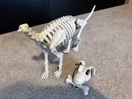 Skeleton dog figurine - skeleton,