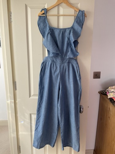 Topshop denim chambray - denim, ruffle