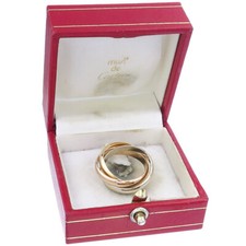 Cartier Ring Trinity 750 White Rose and Yellow Gold Box