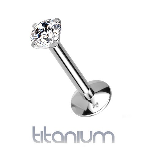 Titanium crystal gem flat - flat, back