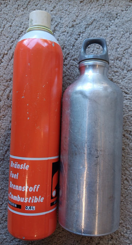 Vintage stove fuel bottles - stove,