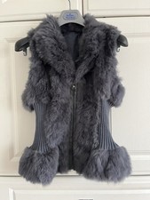 Ladies Stunning Rabbit Fur Gilet Size Uk 8 10