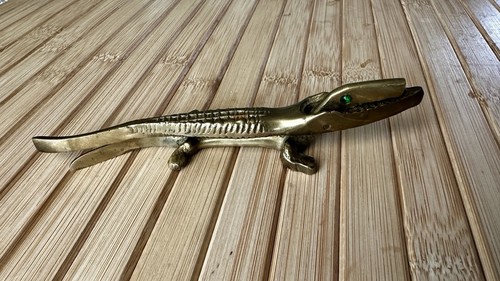 Brass crocodile nutcracker - crocodile,