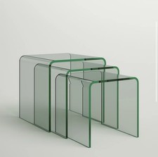 3pc Glass Nest of Tables