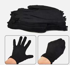12 Pairs L Black Cotton Gloves