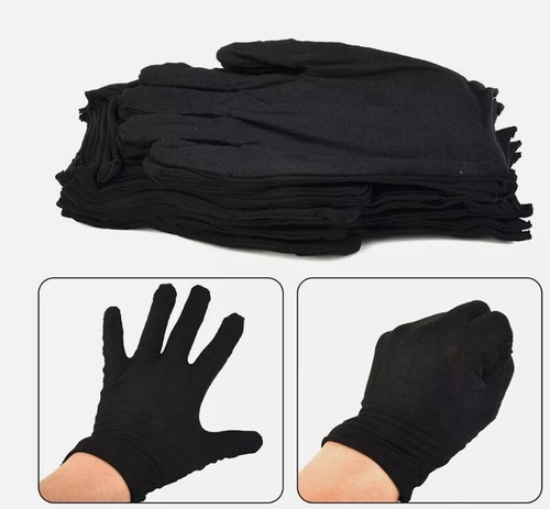 Pairs black cotton gloves - pairs,