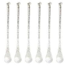 Christmas Tree Decoration 6 Pack Frosted Glass Droplet Icicles