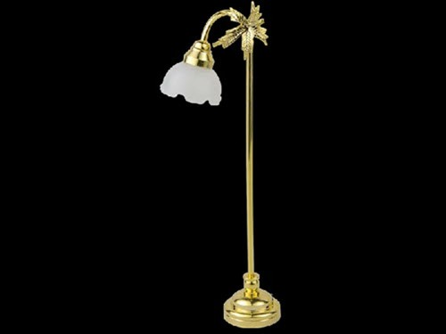 Dolls house brass floor - floor, lamp