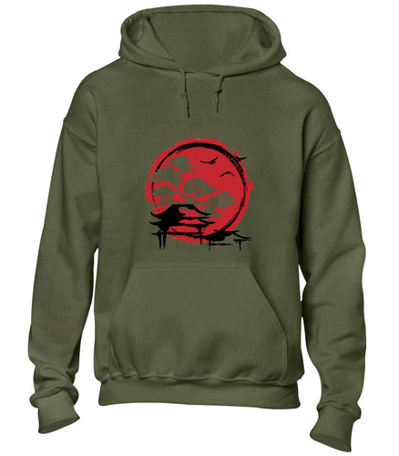Japan flag tree hoody - japan, hoodie