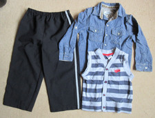 Bundle Boys Clothing 3-4 Yrs: Next Denim Shirt, Peacocks Tank Top, Trousers