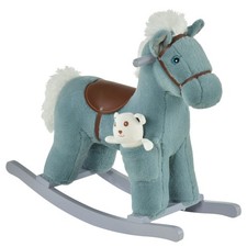 HOMCOM Kids Plush Ride-On Rocking Horse with Plush Toy Sound Handle Grip