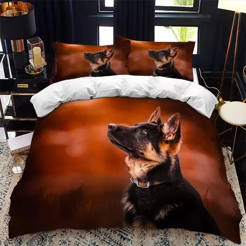 German shepherd gaze duvet - german,