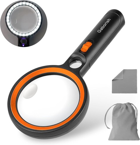 Magnifying glass with light - with,