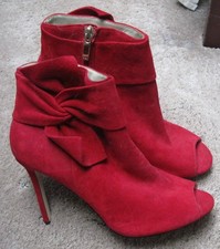 Karen Millen Red Suede Ankle