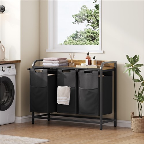 Compartment laundry hamper - 3-compartment,
