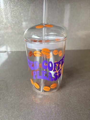 Glass iced coffee tumbler - glass,
