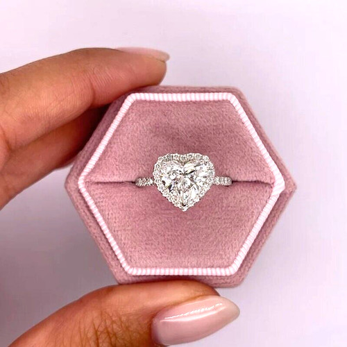 Heart shaped diamond solitaire - heart,