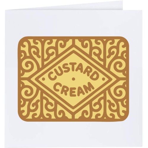 Custard cream greeting cards - 'custard,