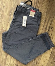 M&S Navy Stripe Chinos Size 18