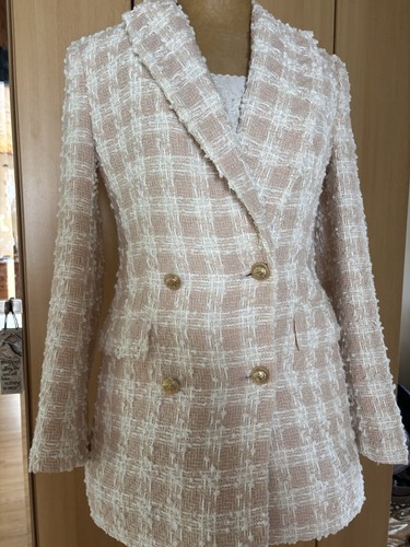 Zara pale pink boucle - zara, jacket