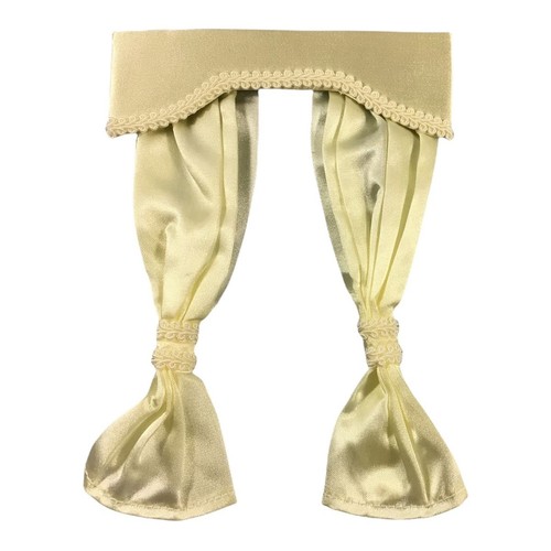 Cream pleated curtains - pleated, with