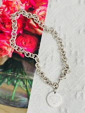 Tiffany & Co Vintage Please Return To Round Circle Pendant Necklace, 925 Silver